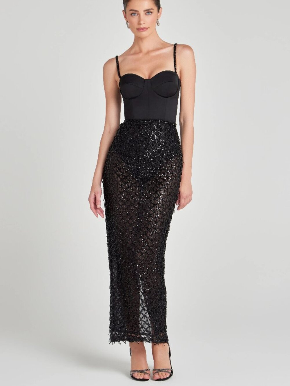 Nadine Merabi Valentina Black Dress Medium New / Defects $635